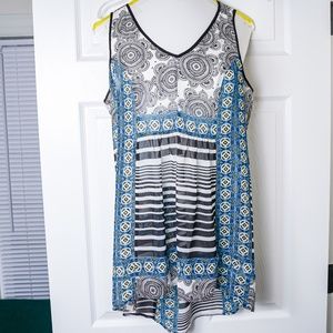 Boho Dress Tunic Top Transparent Mesh